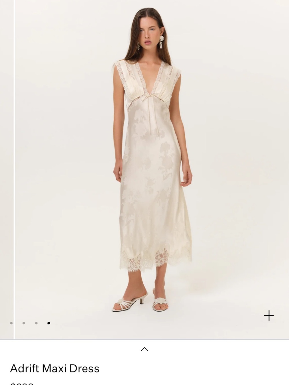 FOR LOVE AND LEMONS ADRIFT MAXI DRESS CREAM LACE